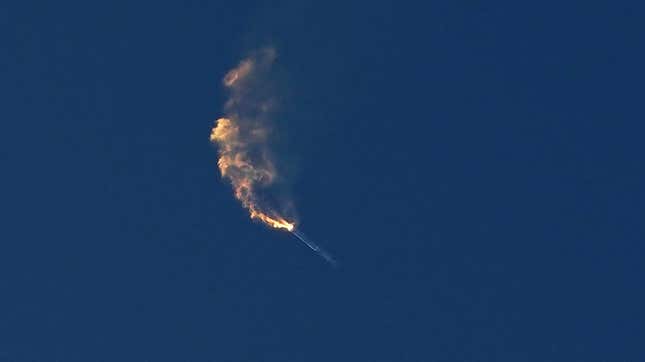 Starship during its fatal tumble on April 20, 2023.