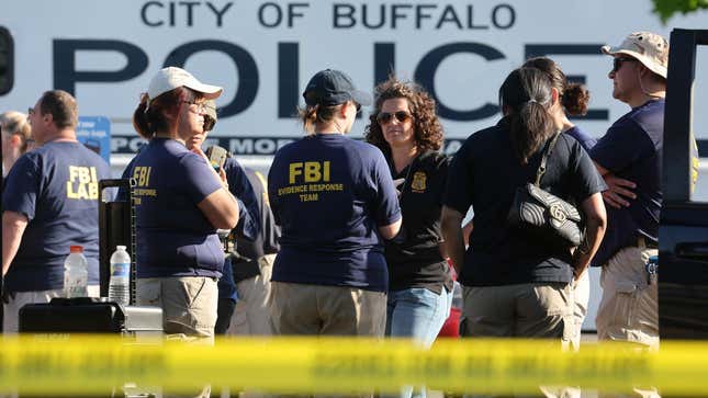 FBI agents on the scene of the May 14 mass shooting in Buffalo, NY.