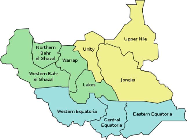 Regions and states of South Sudan