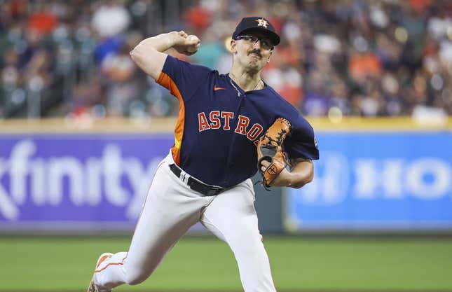 Sep 10, 2023; Houston, Texas, USA; Houston Astros starting pitcher J.P. France (68) delivers a pitch during the second inning against the San Diego Padres at Minute Maid Park.