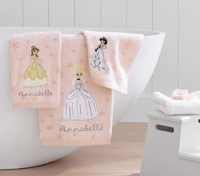 Pottery Barn Disney Princess Embroidered Towels