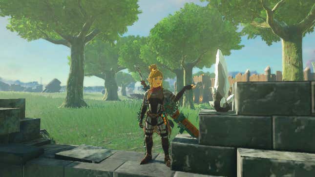 Link stands next to a diamond.