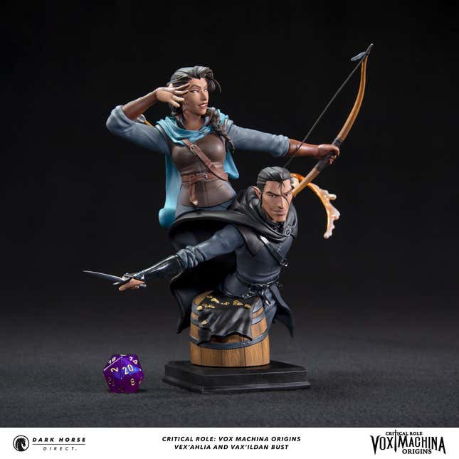 Image for article titled Critical Role&#39;s Vex and Vax Get a Dynamic Sculpture From Dark Horse Direct