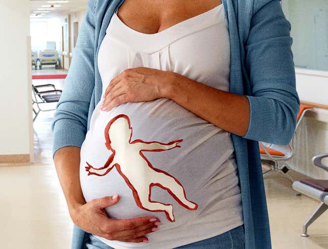Image for article titled Bolting Newborn Leaves Silhouette-Shaped Hole In Mom