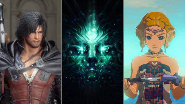 Clive, Shodan, and Zelda are juxtaposed together.