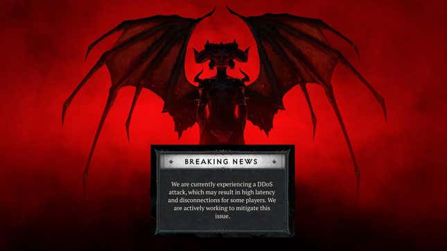 Lilith casts a shadow over a DDoS attack notification. 