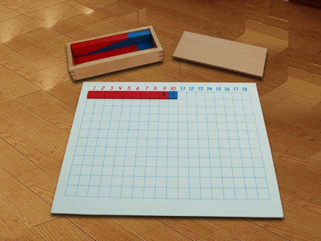 A Montessori addition strip board.