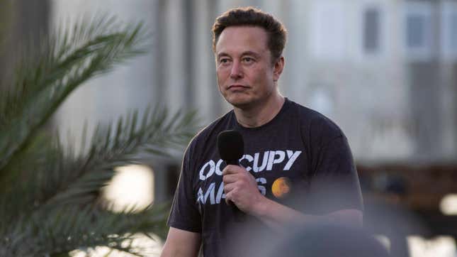SpaceX founder Elon Musk during a T-Mobile and SpaceX joint event on August 25, 2022 in Boca Chica Beach, Texas. 