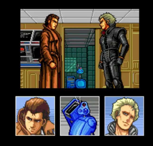 Pictured is a screenshot from Snatcher.