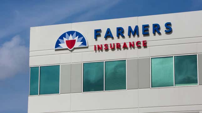 Sign outside of a facility occupied by Farmers Insurance in Houston, Texas, on May 28, 2017.
