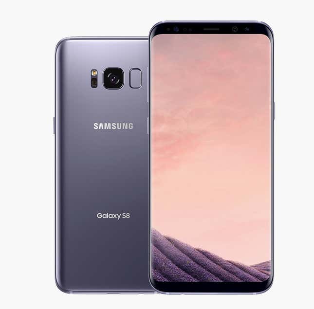 The S8 in “Orchid Gray.”