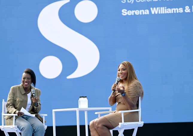  Digital Director, Harper’s Bazaar- Nikki Ogunnaike and Serena Williams speak at GLAM SLAM Presented by NYFW: The Shows and Chase Sapphire Session 6: S By Serena Presentation with Serena Williams during NYFW