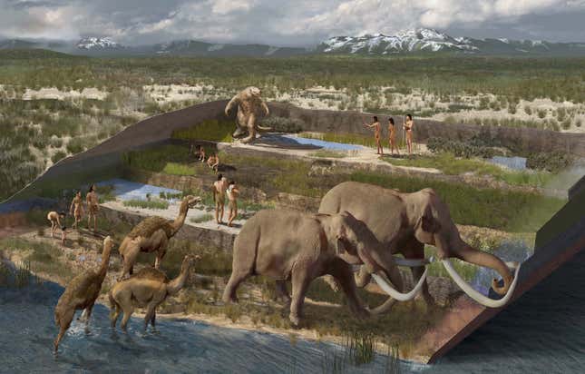 Artist’s interpretation of the excavation site