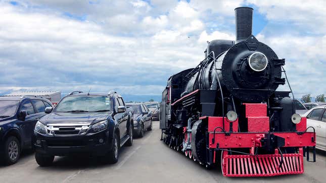 Image for article titled Pete Buttigieg’s Locomotive Always Taking Up 2 Whole Parking Spots