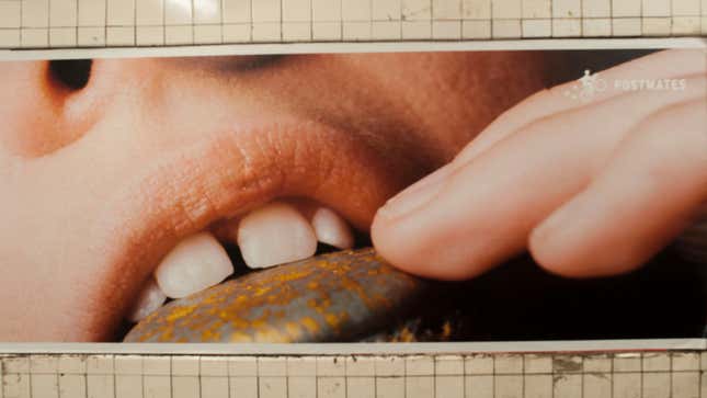 A Postmates ad in the New York City subway
