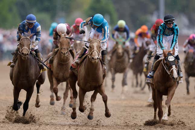 Jockey Javier Castellano rides Mage to a win in the 149th running of the Kentucky Derby at Churchill Downs.