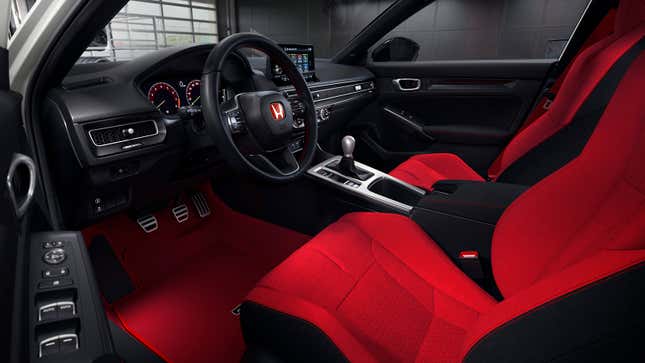Honda press image of the driver side of the Civic Type R interior