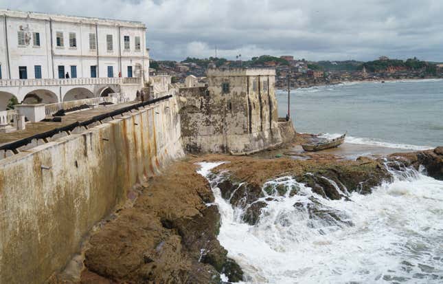 Cape Coast Castle on the Gulf of Guinea in Cape Coast, Ghana where slaves were traded