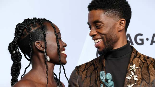 Image for article titled Lupita Nyong&#39;o Pays Tribute to Chadwick Boseman on the Anniversary of His Death