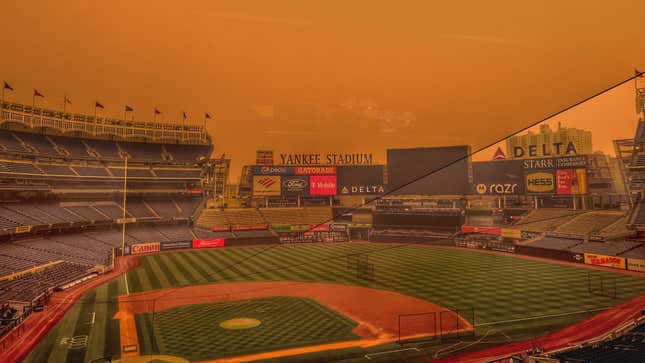 NYC air quality: Photos from sky over Yankee Stadium