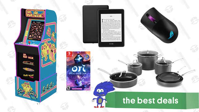 Image for article titled Wednesday&#39;s Best Deals: Ms. Pac-Man Arcade Cabinet, Kindle Paperwhite, Ori: The Collection, ASUS ROG Keris Wireless Lightweight Gaming Mouse, Calphalon Classic Nonstick 10-Piece Cookware Set, and More