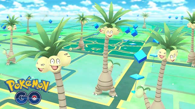 Exeggutor roam the map in Pokémon Go.