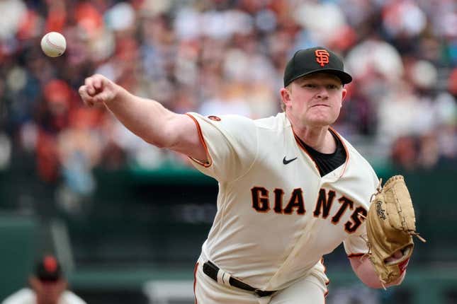 Jul 9, 2023; San Francisco, California, USA; San Francisco Giants pitcher Logan Webb (62) throws a pitch against the Colorado Rockies during the first inning at Oracle Park.