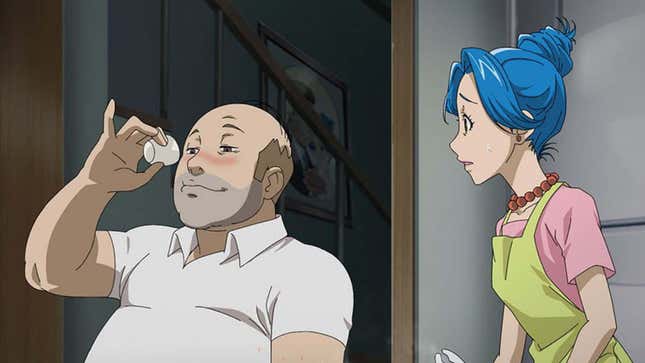 Homer Simpson and Marge Simpson, depicted in anime style for a Death Note tribute.
