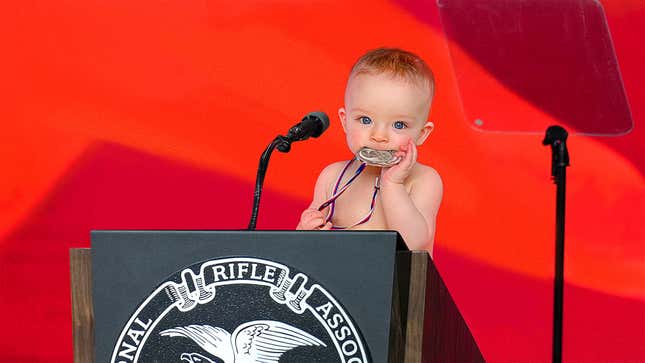 Image for article titled NRA Awards Scholarship To Toddler Who Shot Entire Family