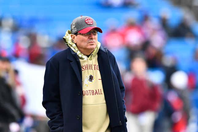 Washington Football Team owner Daniel Snyder looks on before an NFL football game against the Buffalo Bills, Sunday, Nov. 3, 2019, in Orchard Park, N.Y. Two members of Congress are asking the NFL to provide evidence of Washington Football Team owner Daniel Snyder’s interference with an investigation into sexual harassment and other improper conduct at the club. Democrats Carolyn Maloney of New York and Raja Krishnamoorthi of Illinois already have asked the NFL for transparency about the probe.
