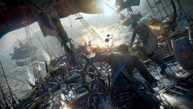 Pirates fight at sea over cotton fiber and metal ore. 