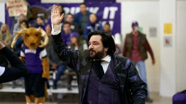 What We Do in the Shadows vampire Laszlo (Matt Berry) coaches volleyball in his human disguise.