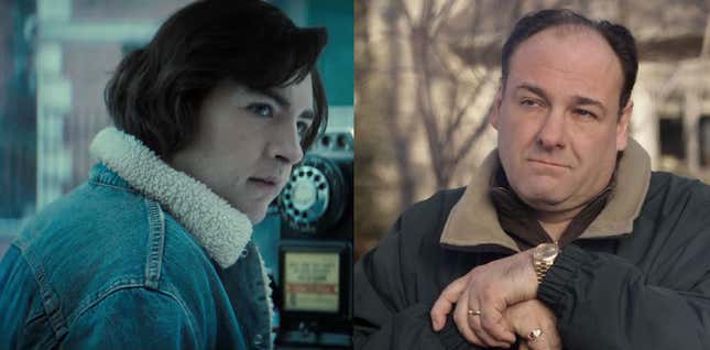 Izquierda: Tony en The Many Saints of Neward. Derecha: Tony en Los Soprano.