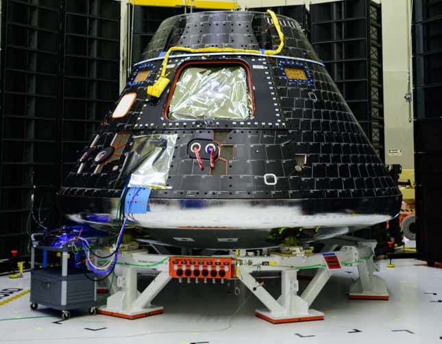 The Artemis 2 Orion crew module in development.