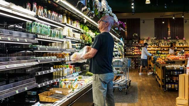 A man shops for groceries