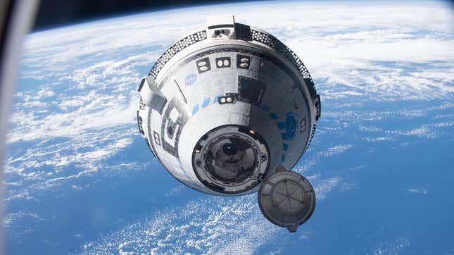 Boeing’s uncrewed Starliner capsule approaching the ISS on May 20, 2022.