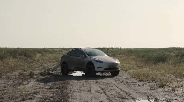 Image for article titled This $12,000 Lift Kit Could Make Your Tesla An Off Road Champ