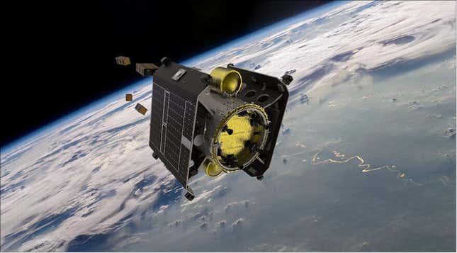 Artist’s depiction of D-Orbit ION satellite, which hosts ODIN Space’s experimental sensor. 