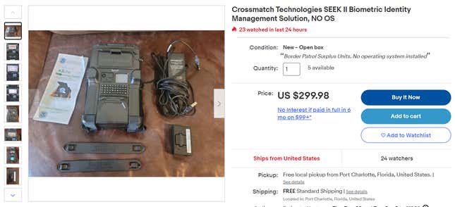 Screenshot of eBay listing