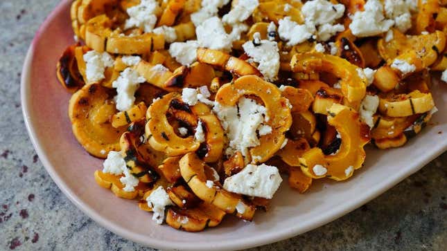 Delicata squash roasted with cheese