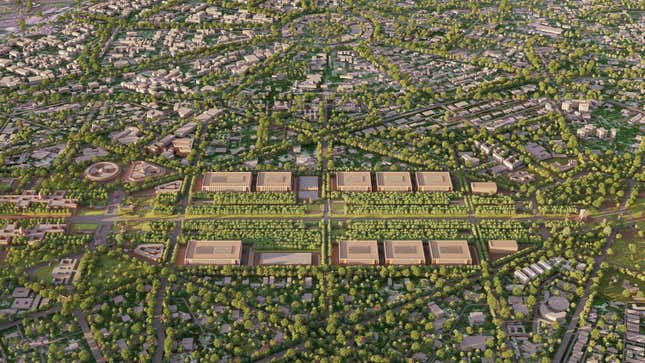 Aerial view of Central Vista.