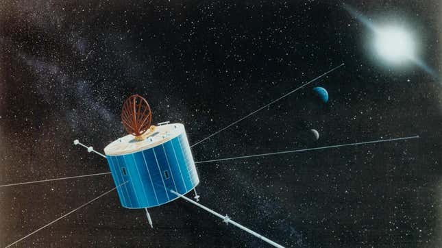 An artist’s concept of the Geotail spacecraft.