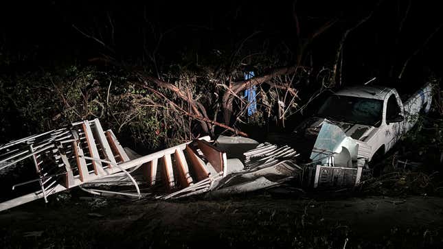 Photo of storm damage and debris