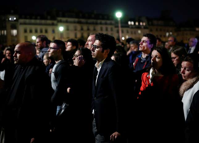 People watched the Notre Dame fire in shock.