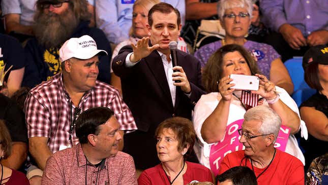 Image for article titled Ted Cruz Stuck In Nosebleed Seats At Senate Campaign Rally