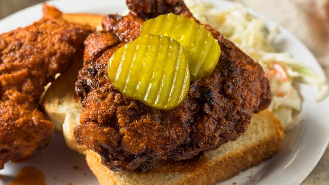 nashville hot chicken on bread