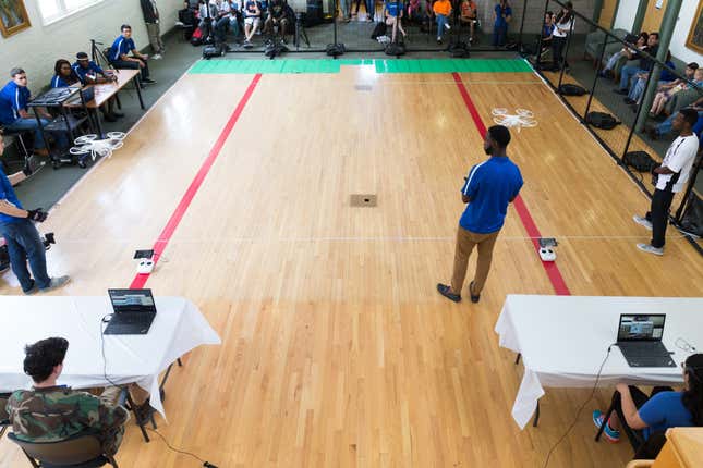 Not quite FPV drone racing—yet.