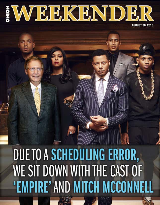 Image for article titled Due To A Scheduling Error, We Sit Down With The Cast Of ‘Empire’ And Mitch McConnell
