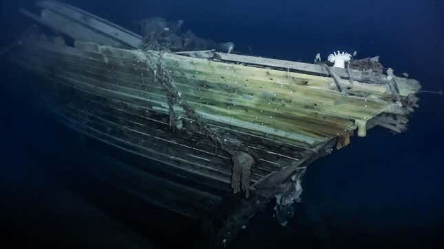 The ship’s starboard bow.