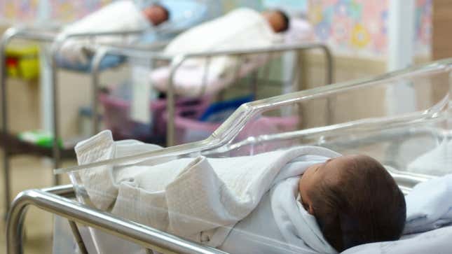 babies asleep in a hospital nursery